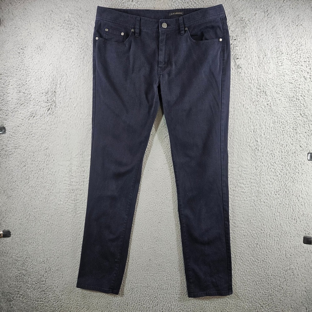J. Hilburn Mens Navy Blue Tailored 5-Pocket Pants 34x32 Cotton Spandex Stretch